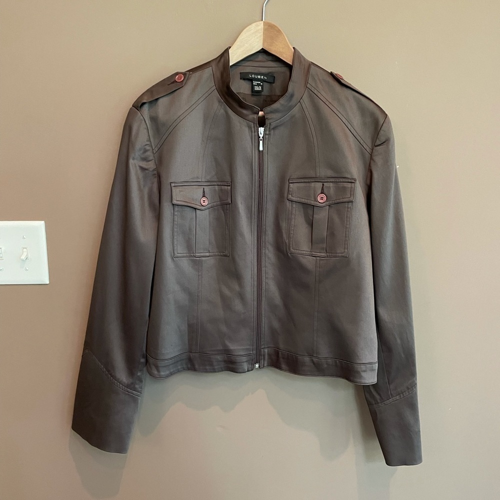 Louben Full Zip Evening Jacket Brown‎ Size 16